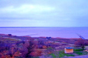 ピンクの湖。 ウェブカメラGenichesk