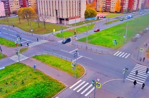 ボタニチェスカヤ通りとチェビシェフスカヤ通りの交差点。 ウェブカメラ ペテルゴフ オンライン