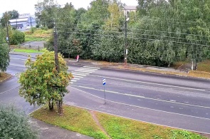 Sudostroitelnaya 通りの横断歩道。 ウェブカメラ ペトロザボーツク