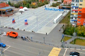 中央広場。 ウェブカメラ Novy Urengoy